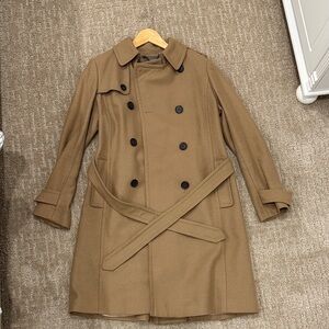J. Crew Camel Double-Breasted Trench Coat with Belt